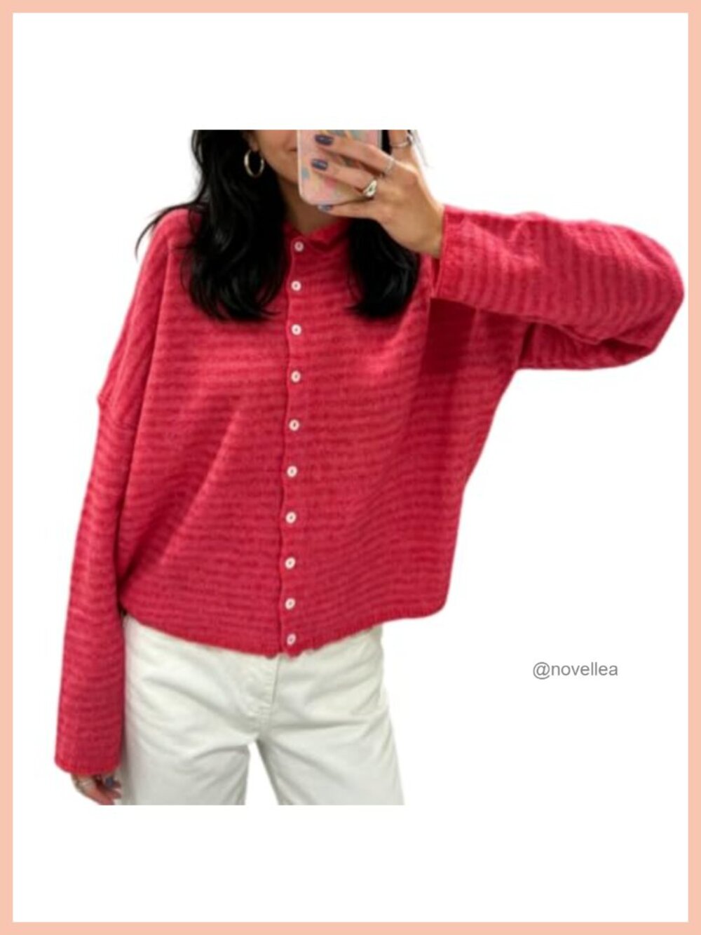 Women Knit Cardigan Sweater Long Sleeve Button Down Loose Top